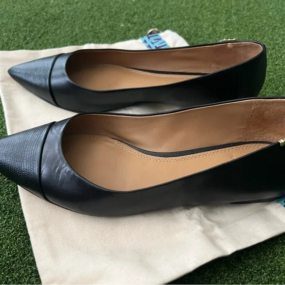 Tory Burch Black Leather Flats - Picture 4 of 14